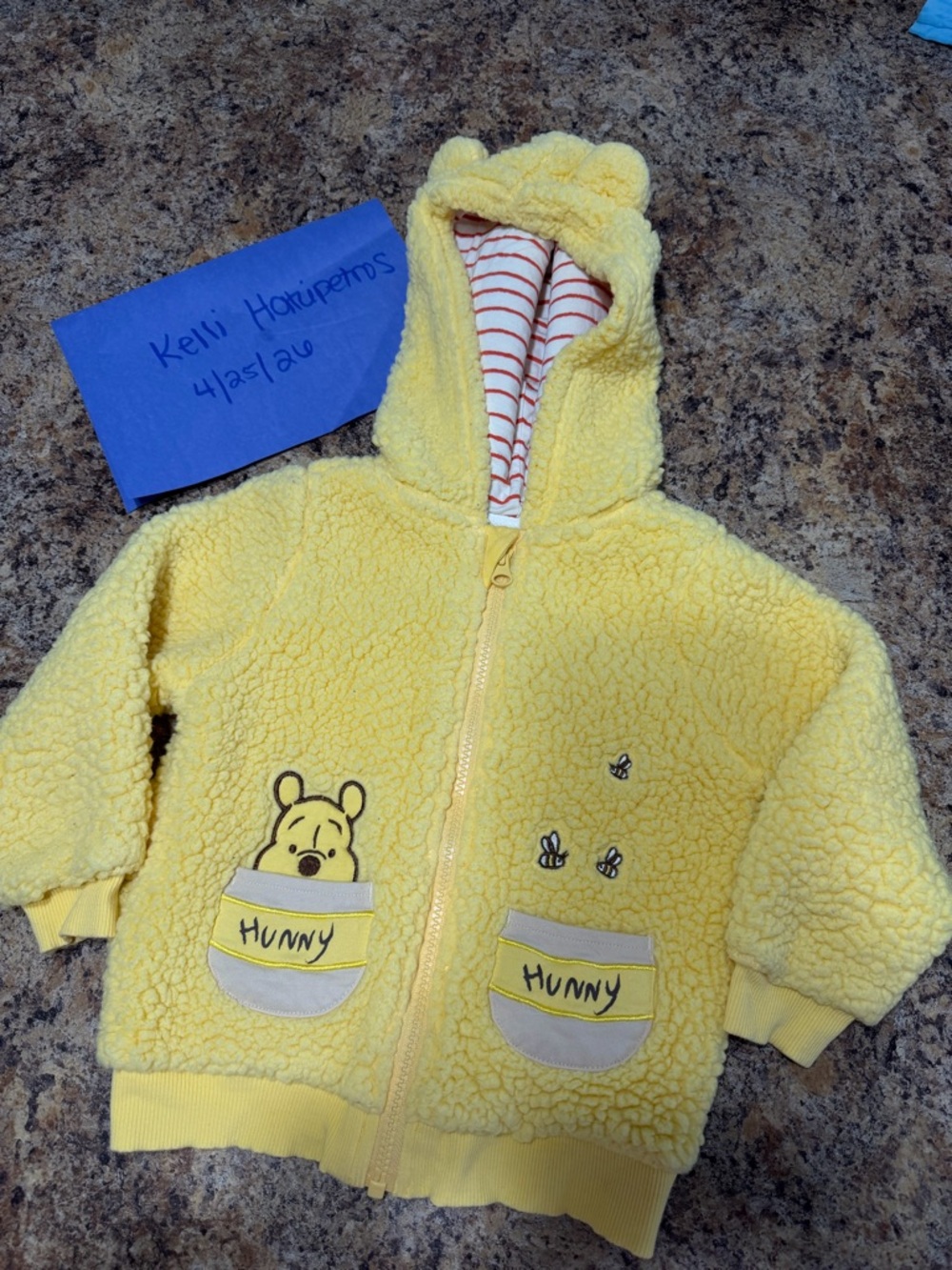 Little Sleepies Yellow Winnie the Pooh Sherpa Hoodie